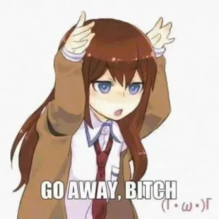 👎 GO AWAY, BITCH anime, angry, girl, rude, offensive telegram sticker