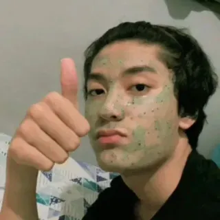 🚬 thumbs up, facial, skin care, selfie, male, beauty, mask telegram sticker