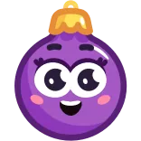 😉 ornament, christmas, holiday, decoration, purple, cartoon, cute whatsapp sticker