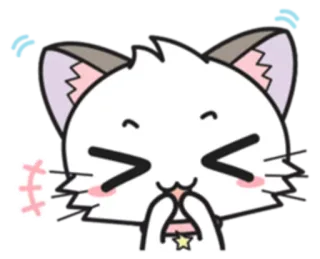😆 cat, kawaii, cute, sticker, anime, happy whatsapp sticker