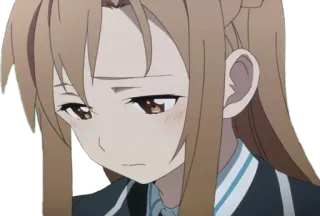 😔 Asuna Yuuki Sword Art Online Anime, Desenho animado, Animado, Menina, Triste, Personagem, Sword Art Online, Asuna telegram sticker