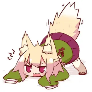 🦊 Anime, Chibi, Raposa, Fofo, Animal, Kawaii telegram sticker