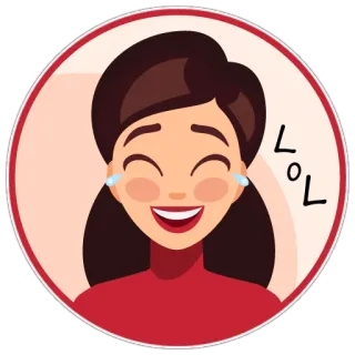 😂 LOL kobieta, śmiech, kreskówka, szczęśliwy, lol, łzy, kobieca, zabawa whatsapp sticker