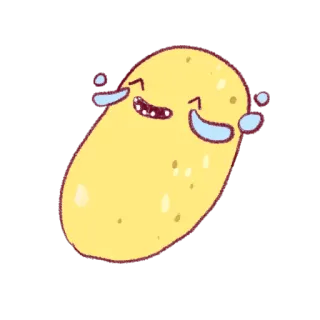 😂 картофель, плачет, смеется, каваи, милый, стикер telegram sticker