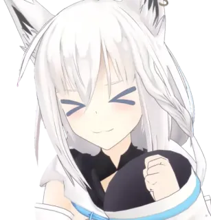 😆 anime, fox girl, cute, cartoon, fubuki whatsapp sticker