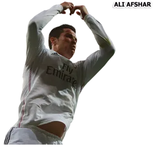 ⚽ Cristiano Ronaldo ALI AFSHAR sepak bola, sepak bola, atlet, pemain, Cristiano Ronaldo, Real Madrid telegram sticker