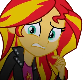 😅 Sunset Shimmer My Little Pony: Equestria Girls sunset shimmer, equestria girls, カートゥーン, アニメ, 女の子, キャラクター whatsapp sticker