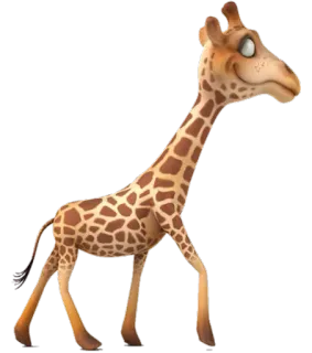 🚶 Giraffe, Tier, Cartoon, langer Hals telegram sticker
