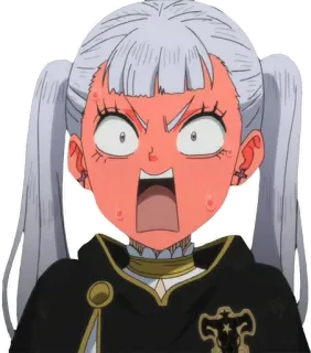 😡 Noelle Silva Black Clover 애니메이션, 블랙 클로버, 노엘 실버, 화난, 마법 telegram sticker