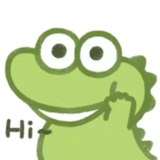 😃 Hi dinosaurio, saludo, lindo, amigable, dibujos animados, animal, reptil telegram sticker