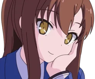 😌 anime, girl, cartoon, character, cute telegram sticker
