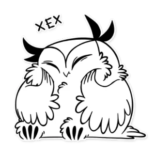 😊 XEX 부엉이, 새, 동물, 귀여운, 스티커, 만화, 일러스트 telegram sticker