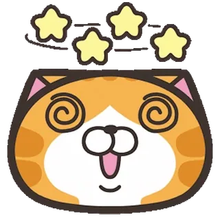 😵💫 猫, 晕, 卡通, 星星, 搞笑 telegram sticker