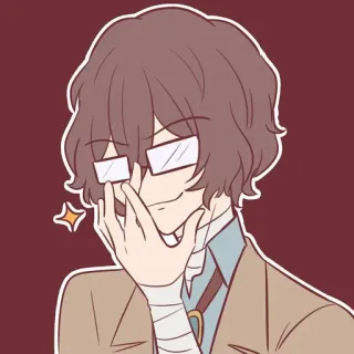 😎 Anime, Lunettes, Bandages, Personnage, Manga telegram sticker