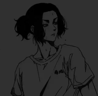 🖤 覇死池 Аниме, Манга, Черно-белый, Иллюстрация, Японский telegram sticker