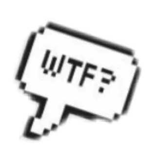 💬 WTF? WTF, ข้อความ, สีหน้า, คำพูด, คำถาม telegram sticker