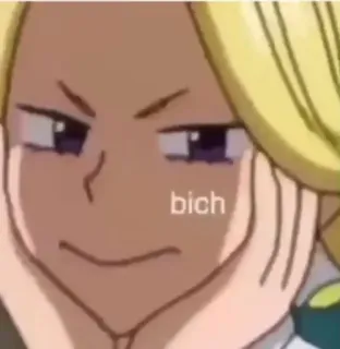🤨 bich anime, smug, expression, character, meme telegram sticker