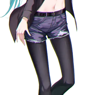 ❤️ anime, female, shorts, tights, character telegram sticker