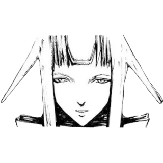 👻 Anime, Mangá, Retrato, Preto e branco, Mulher, Personagem, Ilustração telegram sticker