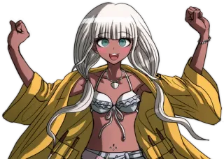 😆 Angie Yonaga Danganronpa V3: Killing Harmony Anime, Postać, Kobieta, Bikini, Danganronpa whatsapp sticker