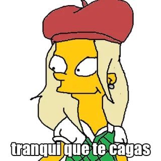 🤲 tranqui que te cagas simpsons, dessin animé, drôle, texte telegram sticker