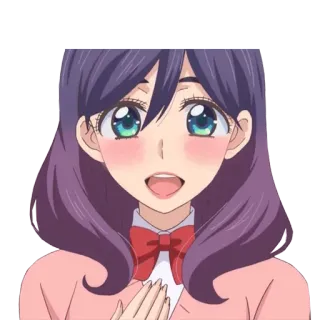☺️ anime, cartoon, woman, girl, smile, cute whatsapp sticker