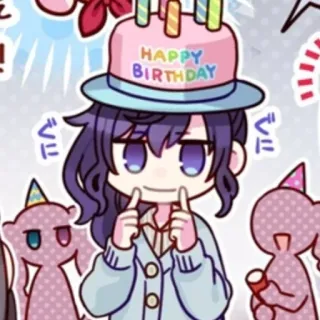 🕳️ HAPPY BIRTHDAY compleanno, torta, festa, party, personaggio telegram sticker