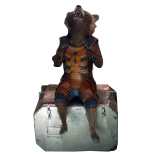 😂 Rocket Raccoon Guardians of the Galaxy Rocket Raccoon, Guardianes de la Galaxia, Marvel, mapache, superhéroe, espacio, gracioso, animal whatsapp sticker