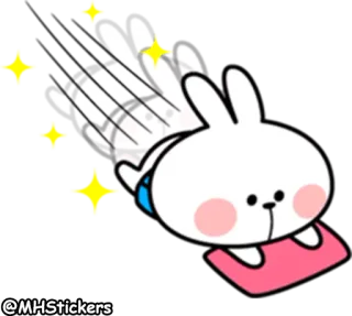 😆 @MHStickers การ์ตูน, กระต่าย, สติกเกอร์, น่ารัก telegram sticker