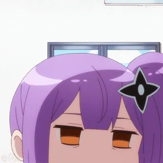 😢 anime, dziewczyna, fioletowe włosy, gwiazda ninja, urocza, manga telegram sticker