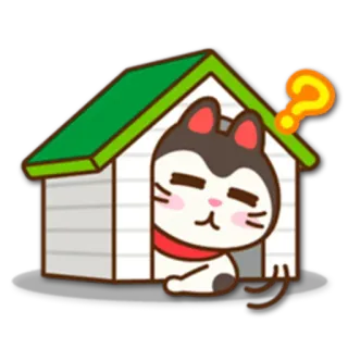 ❓ kot, psia buda, znak zapytania, słodki, kawaii, zwierzę domowe, zwierzę telegram sticker