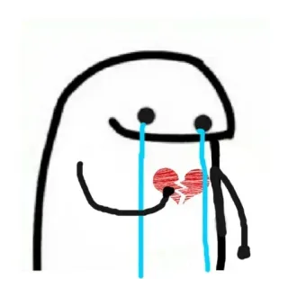 🥲 sad, heartbreak, crying, broken heart, cartoon, tears, loss whatsapp sticker