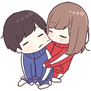 ❤️ カップル, アニメ, 漫画, ハグ, 愛情深い telegram sticker