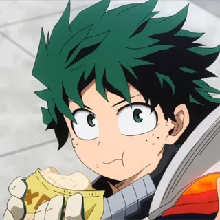 🥦 Izuku Midoriya My Hero Academia XL anime, my hero academia, mha, izuku midoriya, deku, character, fanart, eating telegram sticker