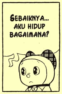 😭 SEBAIKNYA... AKU HIDUP BAGAIMANA? cartoon, sad, question, thoughtful whatsapp sticker