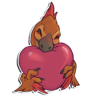 ❤️ pássaro, coração, animal, amor, fofo, carinho telegram sticker