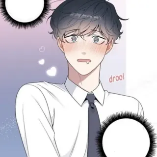🦢 drool anime, manga, boy, blush, drool, expression telegram sticker