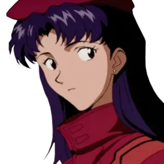 😒 Misato Katsuragi Neon Genesis Evangelion anime, character, woman, misato, evangelion telegram sticker