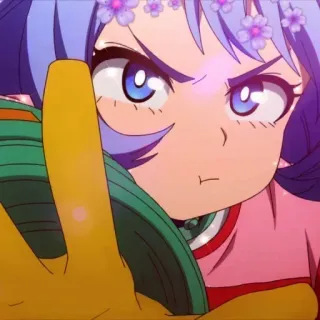 😕 anime, girl, peace, finger, flowers telegram sticker