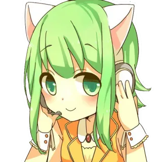 😽 Anime, Manga, Mädchen, Kawaii, Kopfhörer telegram sticker