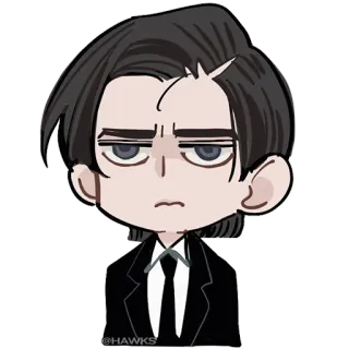 😒 @HAWKS sticker, character, suit, tie telegram sticker