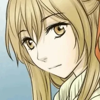 🍘 アニメ, マンガ, 女の子, ポートレート, 金髪, 漫画, アニメーション telegram sticker