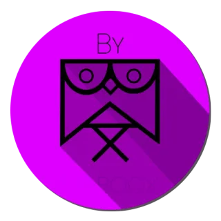 👽 BY owl, symbol, purple, animal, logo, eye, design telegram sticker