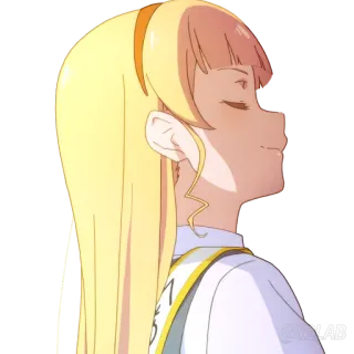 😏 Аниме, Девушка, Мультфильм, Персонаж, Иллюстрация, Наклейка whatsapp sticker