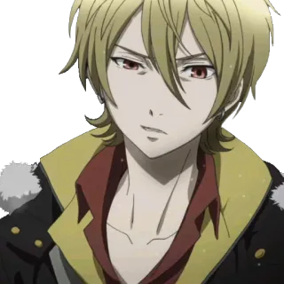 😐 anime, character, manga, blond hair, red eyes, portrait telegram sticker