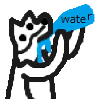 🐺 water вода, пиксель арт, персонаж, пьёт, мультфильм whatsapp sticker