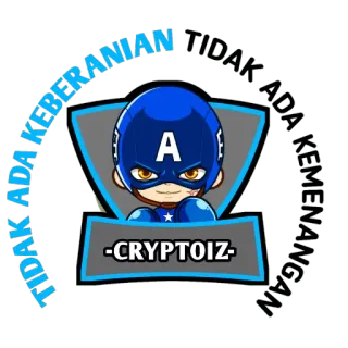 💪 TIDAK ADA KEBERANIAN TIDAK ADA KEMENANGAN Cartoon, Superheld, Aufkleber, Cryptoiz, Indonesisch whatsapp sticker