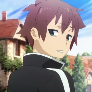 ⚔️ Kazuma KonoSuba 动漫, 和真, 异世界, 为美好的世界献上祝福！, 表情, 男性 telegram sticker