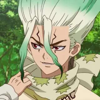 🔬 Senku Ishigami Dr. Stone Аниме, Учёный, Умный, Манга, Dr. Stone, Сенку whatsapp sticker