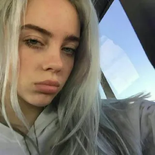 😞 Billie Eilish billie eilish, นักร้อง, นักดนตรี, ป๊อปสตาร์ telegram sticker